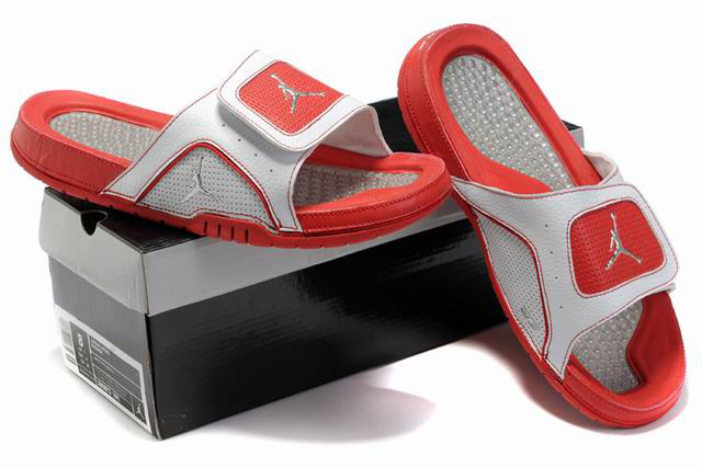 Air Jordan Hydro 5 White Grey Red - Click Image to Close