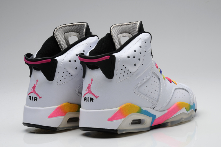 New Arrival Jordan 6 Colorful White For Women - Click Image to Close