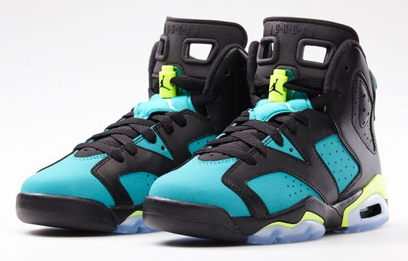 Air Jordan 6 Of Braizl World Cup GS Turbo Green Black For Women - Click Image to Close