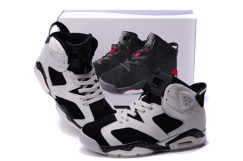 New Air Jordan 6 Suede White Black Grey Shoes