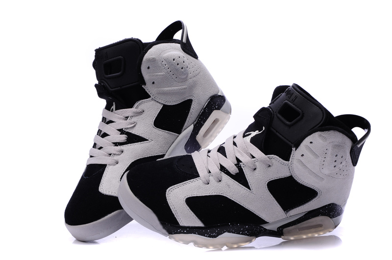 New Air Jordan 6 Suede White Black Grey Shoes - Click Image to Close