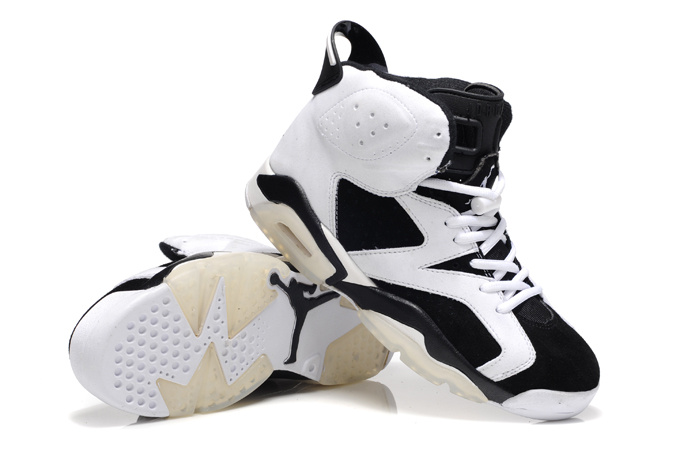 New Air Jordan 6 Suede White Black Shoes