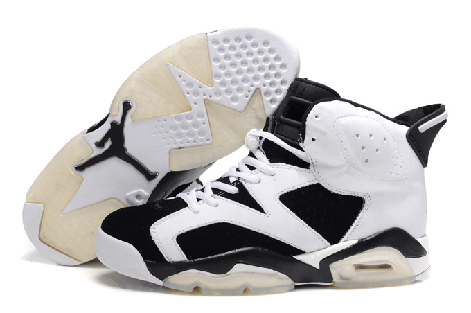 New Air Jordan 6 Suede White Black Shoes - Click Image to Close