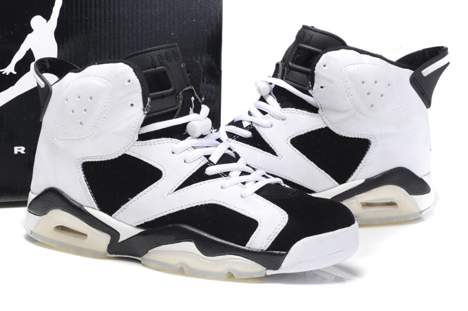 New Air Jordan 6 Suede White Black Shoes