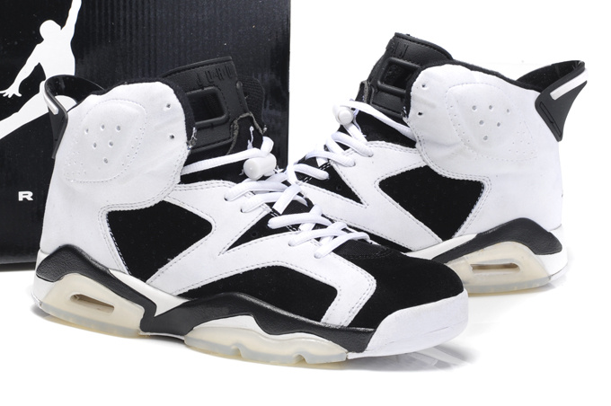 New Air Jordan 6 Suede White Black Shoes - Click Image to Close