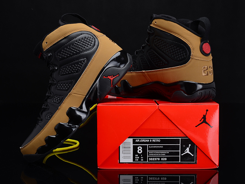 Reissued Air Jordan 9 Black Brown Shoes - Click Image to Close
