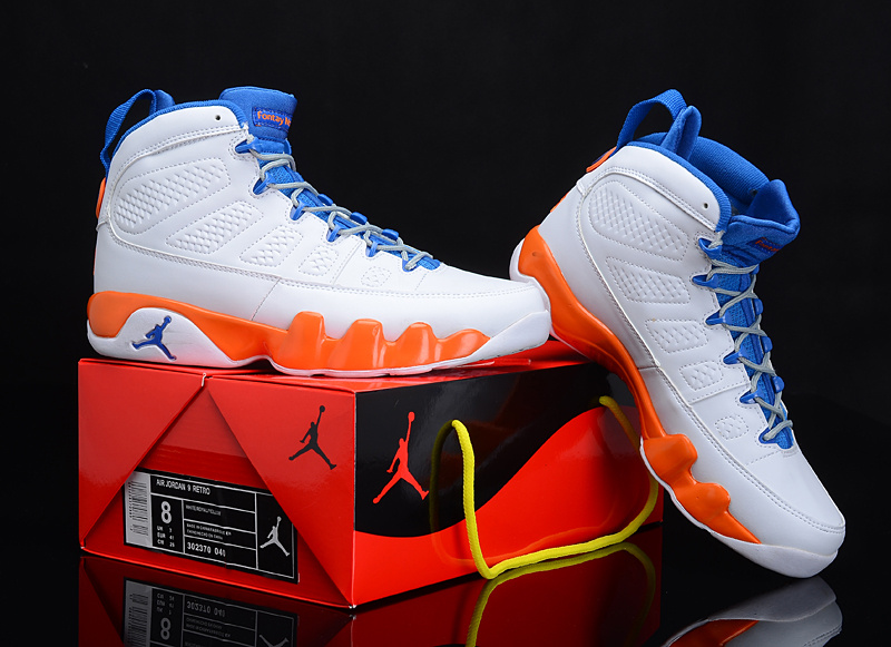 blue white orange jordans