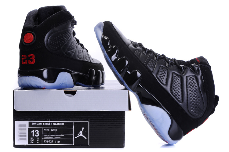 Jordan 9 Retro Transparent Sole All Black