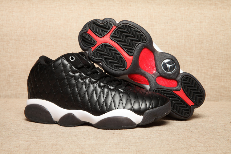 Air Jordan Horizon Low Quilted Black Shoes of AJ13