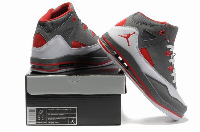 Cheap Jordan Jumpman H Series II Grey White Red Shoes - Click Image to Close