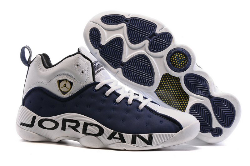 Air Jordan Jumpman Team II White Blue Shoes - Click Image to Close