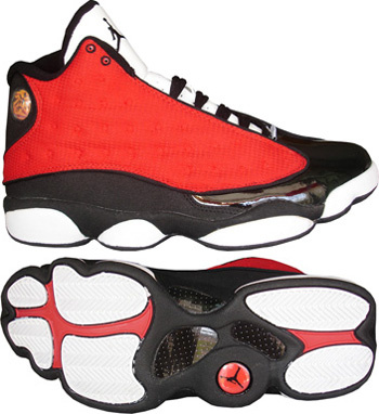 red and white jordans 13