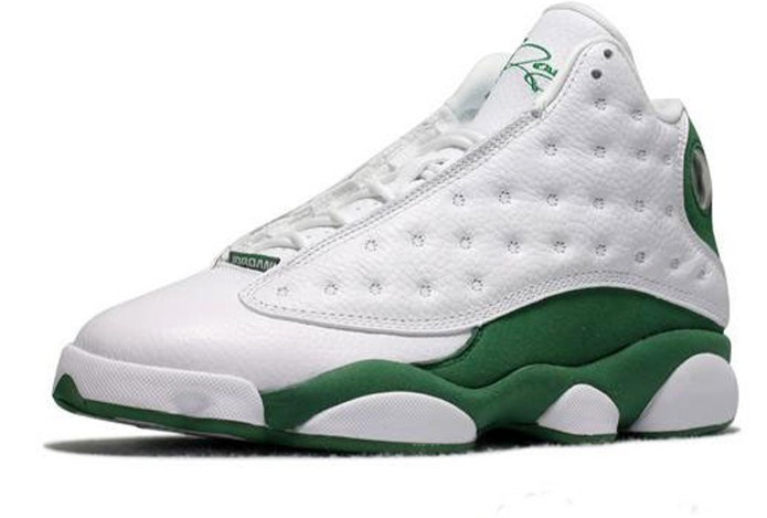 Jordan 13 Retro Shoes White Green - Click Image to Close