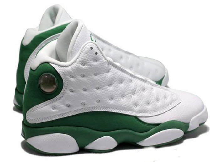 Cheap Real Jordan 13 Retro Shoes White Green For Sale