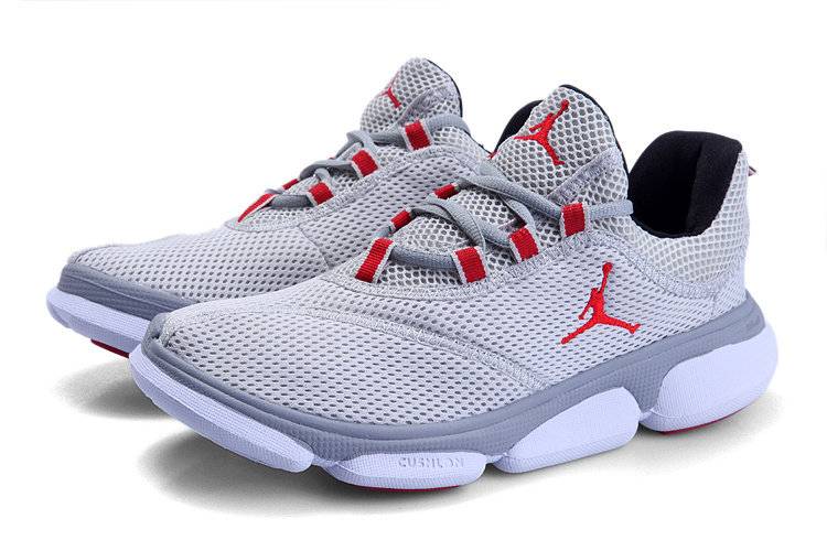 Women's Air Jordan Running Shoes Grey White - Click Image to Close