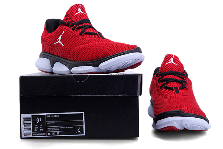 Women's Air Jordan Running Shoes Red Black White - Click Image to Close