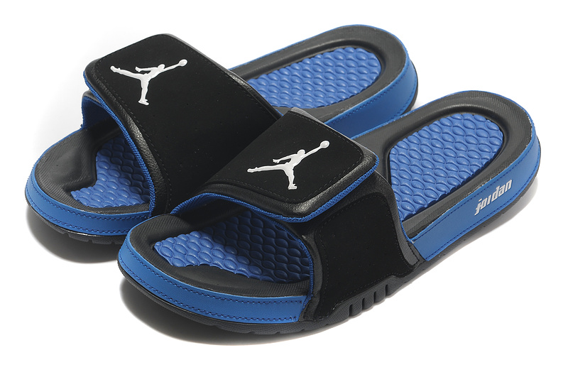 Air Jordan Slipper Black Blue