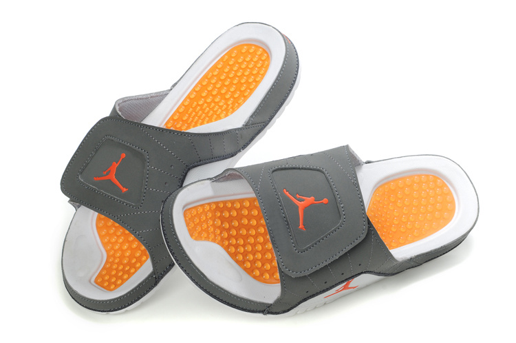 Air Jordan Slipper Grey White Orange - Click Image to Close