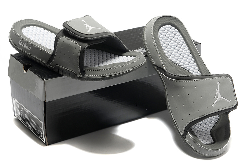 Air Jordan Slipper White Grey - Click Image to Close