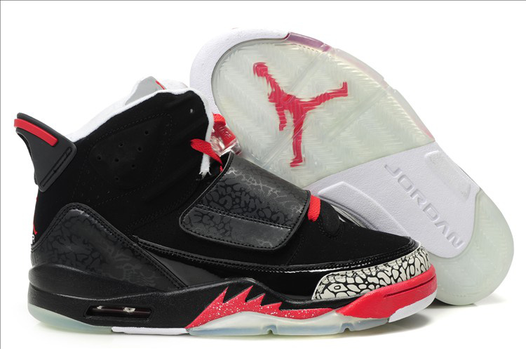 Real Air Jordan Son Of Mars Black Red - Click Image to Close