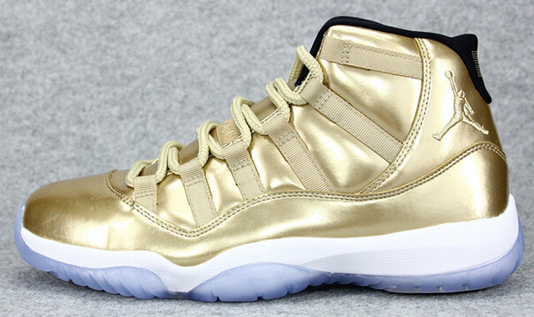 All Gold White Jordan 11 Retro Shoes - Click Image to Close