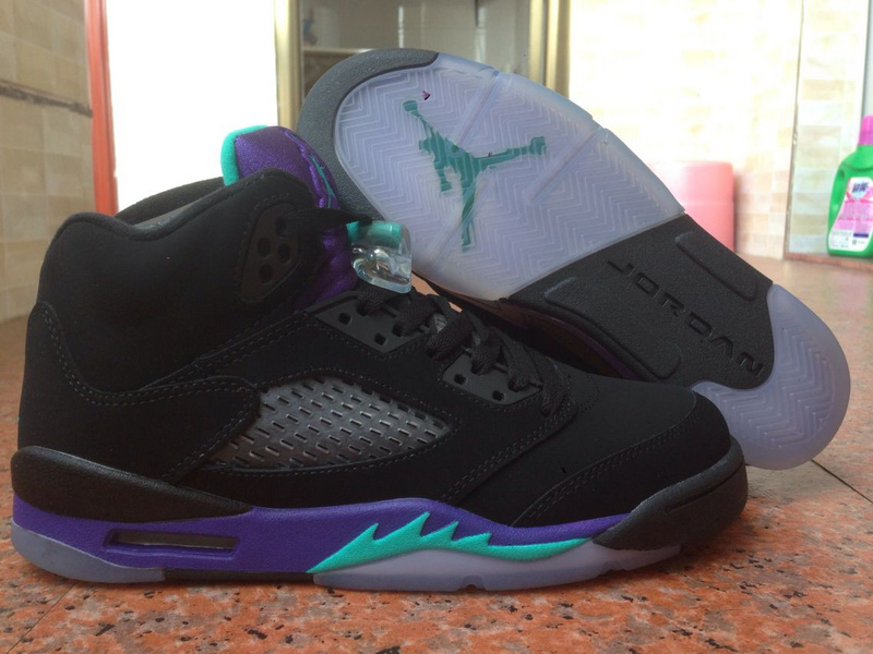 Authentic Air Jordan 5 Black Purple Blue For Women