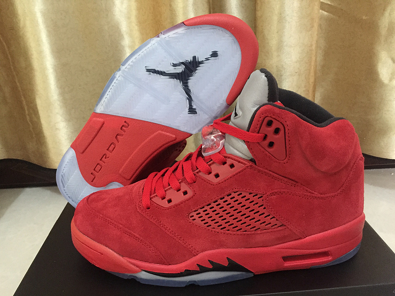 Authentic Air Jordan 5 Bulls Red Shoes - Click Image to Close