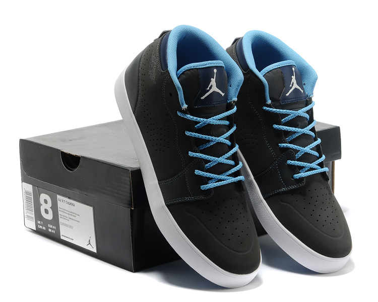 Casual Jordan 1 Black Blue Shoes - Click Image to Close