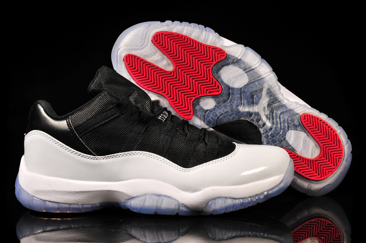 Classic Air Jordan 11 Low Reissue Black Grey Shoes - Click Image to Close