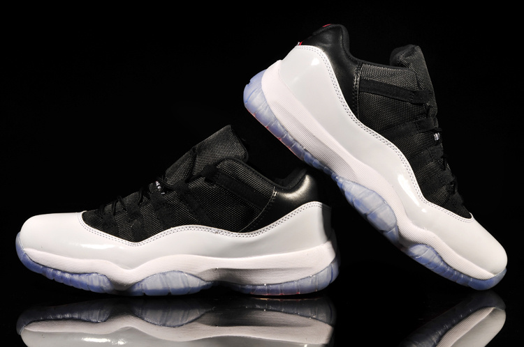 Classic Air Jordan 11 Low Reissue Black Grey Shoes - Click Image to Close