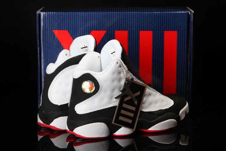 Cool Summer Air Jordan 13 White Black Red Shoes - Click Image to Close