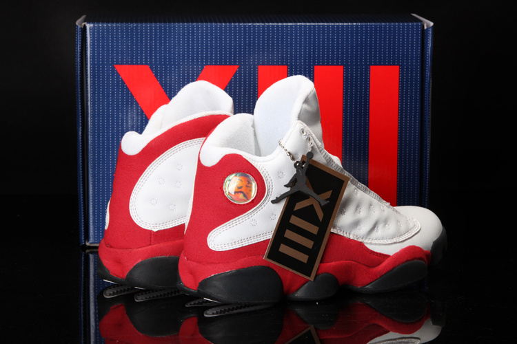 Cool Summer Air Jordan 13 White Red Shoes - Click Image to Close