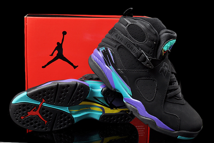 Duplicate Air Jordan 8 Black Green Shoes - Click Image to Close