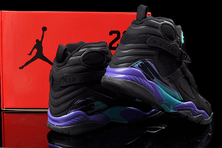 Duplicate Air Jordan 8 Black Green Shoes - Click Image to Close