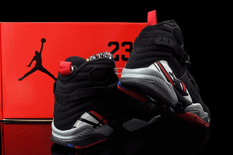 Duplicate Air Jordan 8 Black Grey Red Shoes