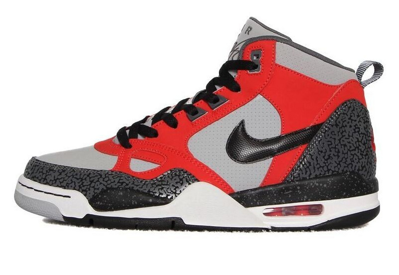 F Flight13 Mid Jordan 4 Red Grey Black Shoes - Click Image to Close