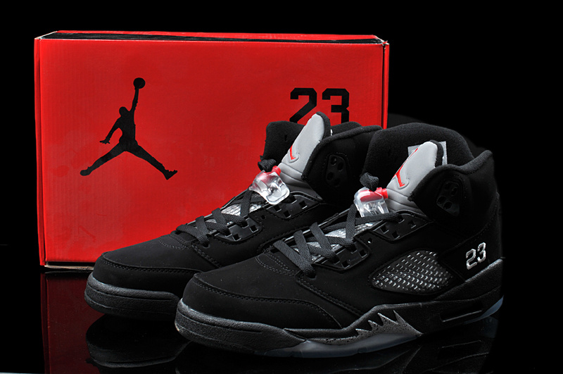 New Arrival Hardback Air Jordan 5 All Black Shoes