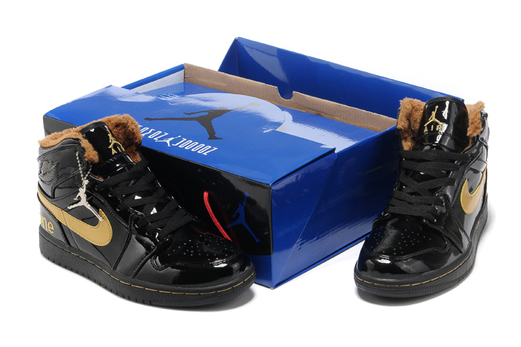 Hardcover Air Jordan 1 Wool All Black Shoes