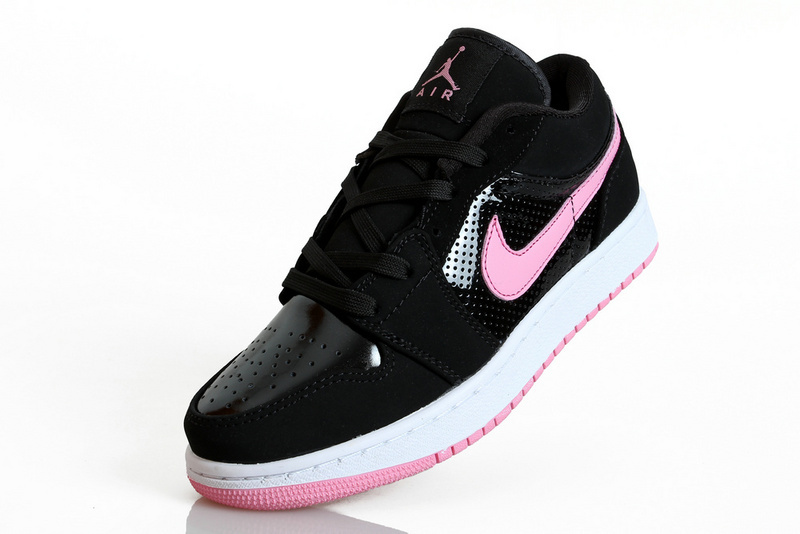 Jordan 1 Low Black White Pink For Women