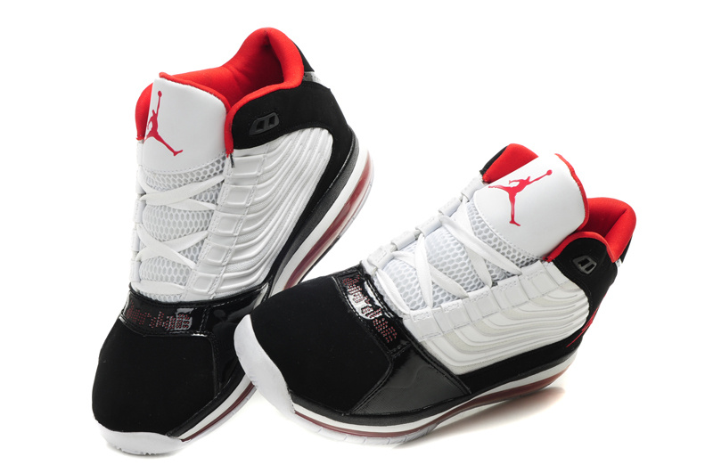 Authentic Air Jordan Big Ups Black White Red Shoes