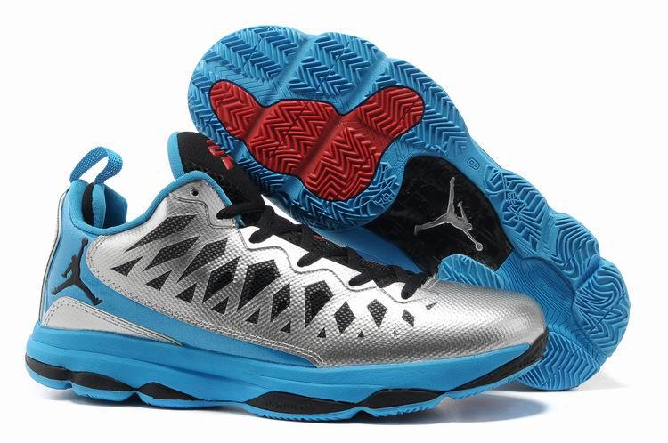 Jordan CP3 VI Silver Black Blue Basketball Shoes - Click Image to Close
