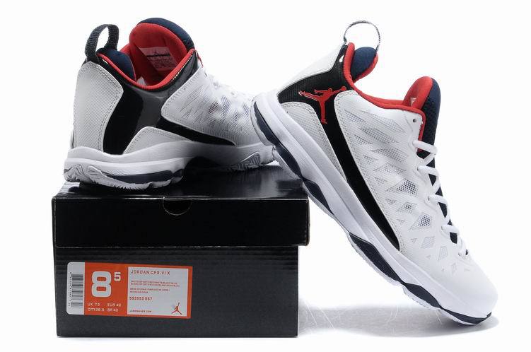 Jordan CP3 VI White Black Red Basketball Shoes - Click Image to Close