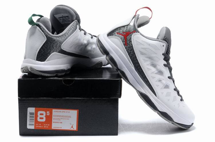 Jordan CP3 VI White Grey Basketball Shoes - Click Image to Close