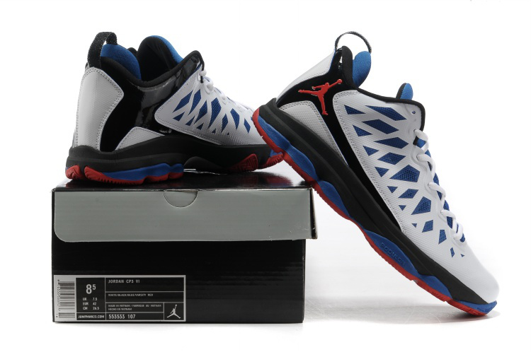 Jordan Christ Paul 6 White Blue Black Shoes - Click Image to Close