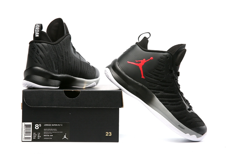 Jordan Super Fly X Black Red Jumpman Shoes - Click Image to Close