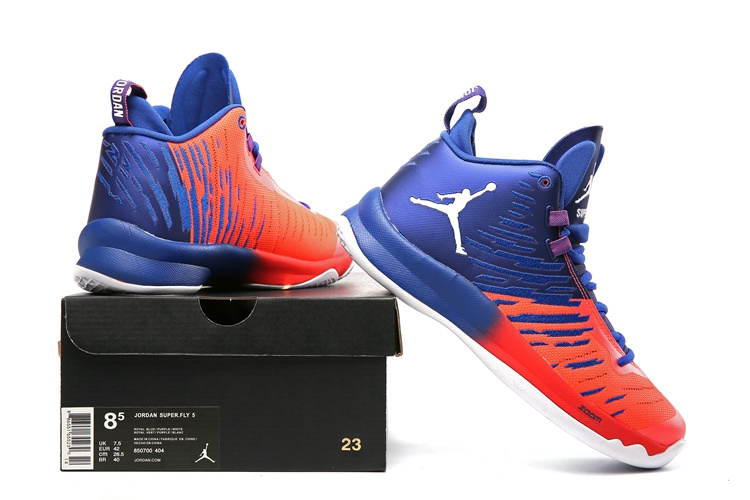 Jordan Super Fly X Blue Orange White Shoes - Click Image to Close