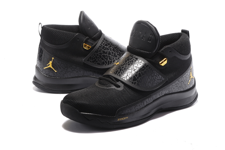 Jordan Super.Fly 5 Black Gold Shoes - Click Image to Close