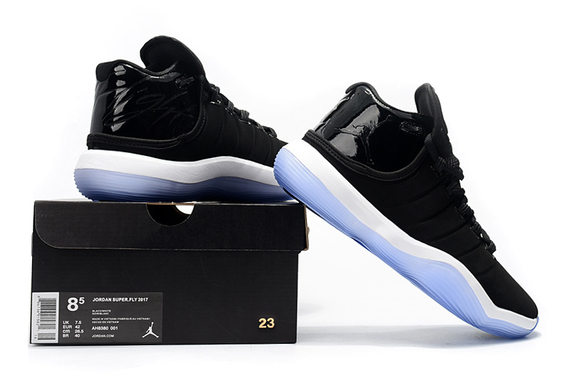 Jordan Super.Fly 6 Black White Blue Shoes - Click Image to Close