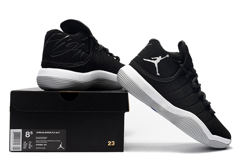 Jordan Super.Fly 6 Black White Shoes - Click Image to Close