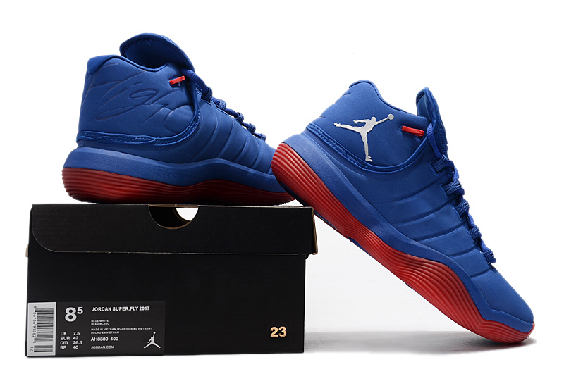 Jordan Super.Fly 6 Blue Red Shoes - Click Image to Close